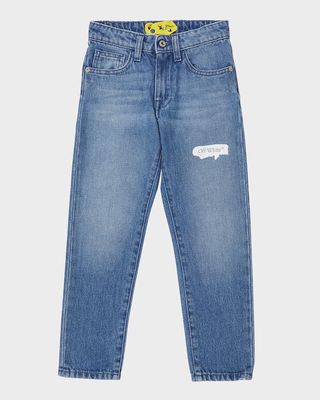 Boy's Paint Graphic Denim Jeans, Size 4-10
