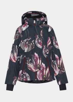 Boy's Pearson Flower Water & Wind-Resistant Ski Jacket, Size 8-14
