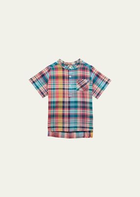 Boy's Plaid-Print Shirt, Size 6M-12