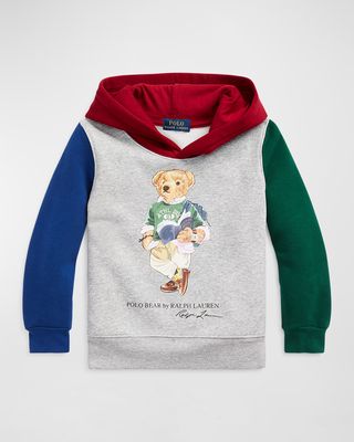 Boy's Polo Bear Fleece Hoodie, Size 5-7