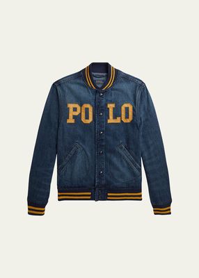 Boy's Polo Denim Bomber Jacket, Size 2-7