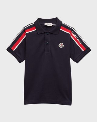 Boy's Polo Shirt W/ Tri Stripes & Logo, Size 4-6