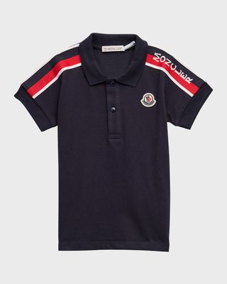 Boy's Polo Shirt W/ Tri Stripes & Logo, Size 6M-3