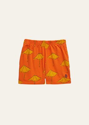 Boy's Poodle Umbrella Graphic Shorts, Size 2-10