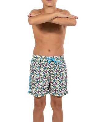 Boy's Printed Swim Trunks, Size XS-XL
