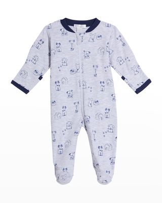 Boy's Puppy Pack Zip Up Footie Pajamas, Size Newborn-9M