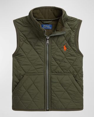 Boy's Quilted Water Repellent Vest, Size 2-6