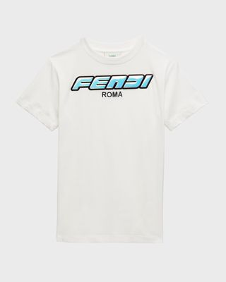 Boy's Reflective Racing Logo-Print T-Shirt, Size 8-14