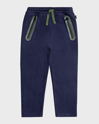 Boy's Relaxed Zip Pockets Joggers, Size 2-8