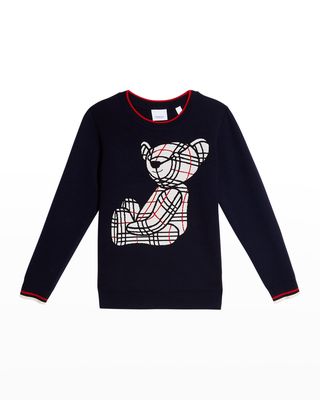 Boy's Roberto Thomas Bear Intarsia Sweater, Size 3-14