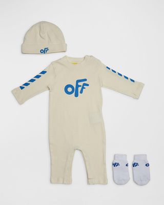 Boy's Rounded 3-Piece Gift Set, Size 3M-12M