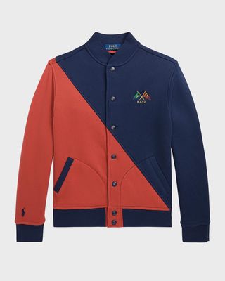 Boy's Seasonal Fleece Baseball Jacket, Size S-XL