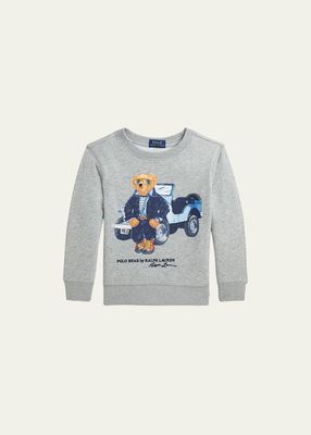 Boy's Seasonal Fleece Bear Sweatshirt, Size S-XL