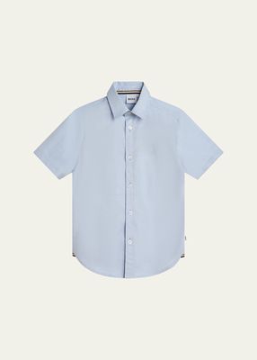 Boy's Short-Sleeve Button Shirt, 4-16
