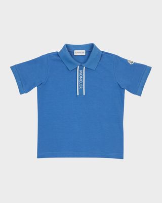 Boy's Short-Sleeve Logo Polo, Size 4-6
