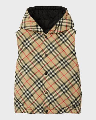 Boy's Slade Reversible Hooded Vest, Size 3-14