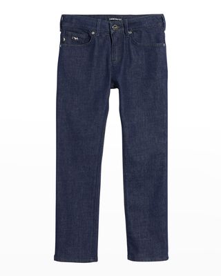 Boy's Solid Denim Pants, Size 4-16