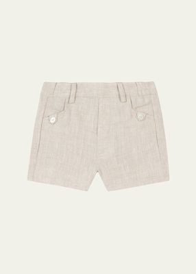 Boy's Solid Linen Shorts, Size 6M-4