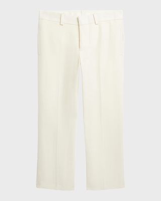 Boy's Solid Linen Tailored Trousers, Size 4-7