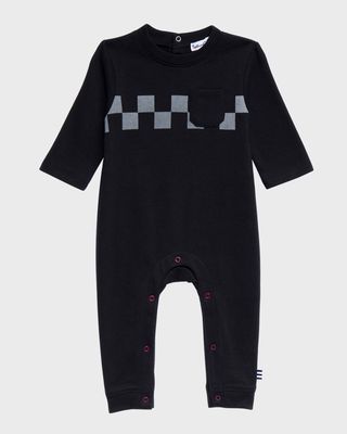 Boy's Speed Racer Graphic Coverall, Size Newborn-9M