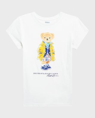 Boy's Spring Polo Bear Graphic T-Shirt, Size S-XL