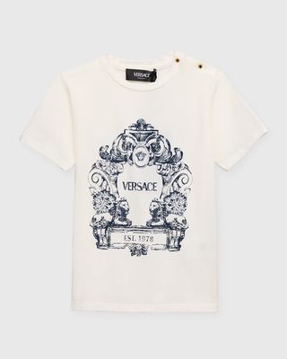 Boy's Stenciled Logo Stemma-Print T-Shirt, Size 12M-3