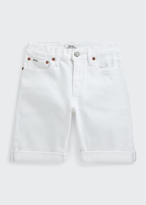 Boy's Stretch Cotton Rolled Shorts, Size 8-10