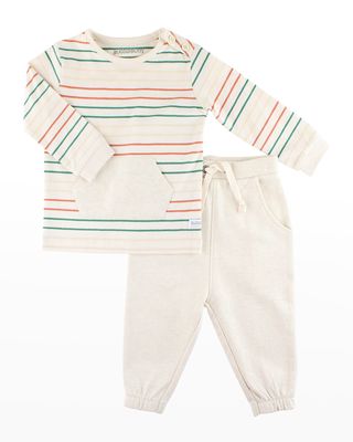 Boy's Stripe T-Shirt W/ Joggers Set, Size Newborn-5