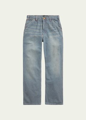 Boy's Striped Carpenter Pants, Size 10-20