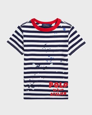 Boy's Striped Heavyweight Jersey T-Shirt, Size 2-7