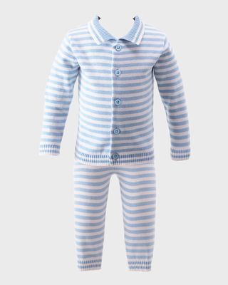 Boy's Striped Knit Two-Piece Set, Size 3M-24M