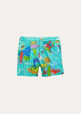 Boy's Summer Themed Printed Shorts, Size 3M-24M