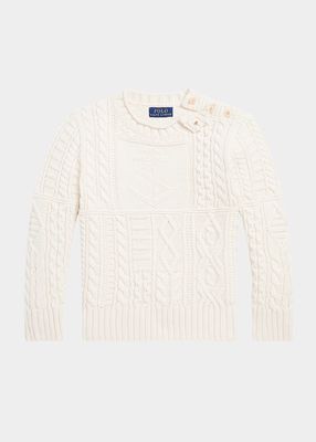 Boy's Textured Knit Sweater, Size S-XL