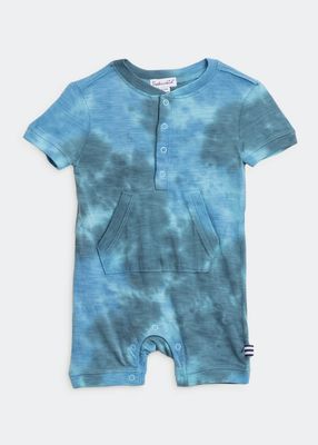 Boy's Tie-Dye Jersey Playsuit, Size Newborn-9M