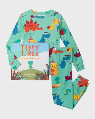 Boy's Tiny T-Rex and the Impossible Hug Printed Pajamas & Book Set, Size 2-8