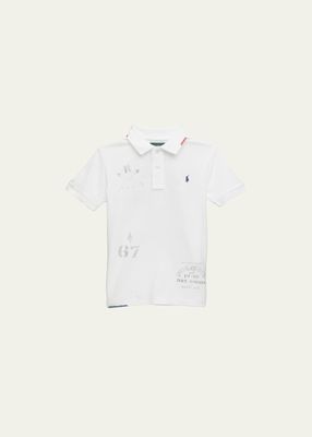 Boy's Tractor Graphic Polo Shirt, Size 5-7