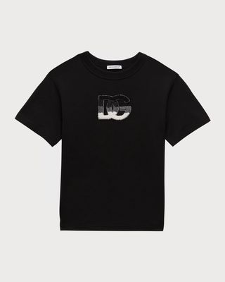 Boy's Tricolor Logo Patch T-Shirt, Size 8-12