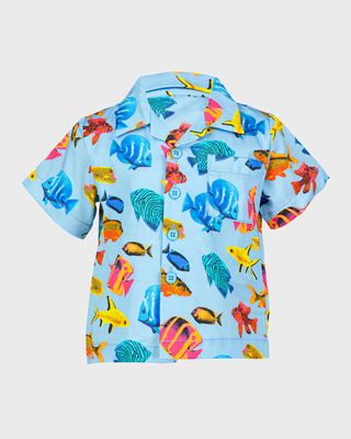 Boy's Tropical Fish Shirt, Size 6M-24M