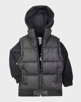 Boy's Turnstile Hooded Puffer Jacket, Size 3-10