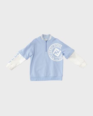 Boy's Two-In-One Logo-Print Sweatshirt, Size 8-14