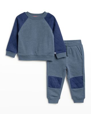 Boy's Two-Piece Quilted Sweat Suit, Size 2-4