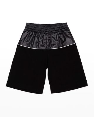 Boy's Two-Toned Logo-Text Shorts, Size 3-6