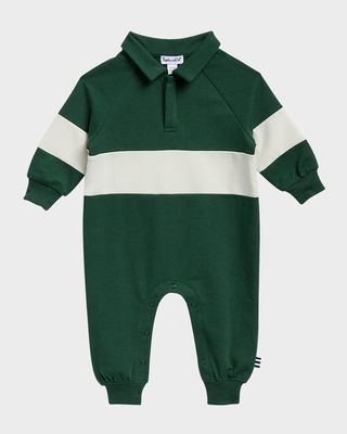 Boy's Varsity Striped Polo Coverall, Size Newborn-9M
