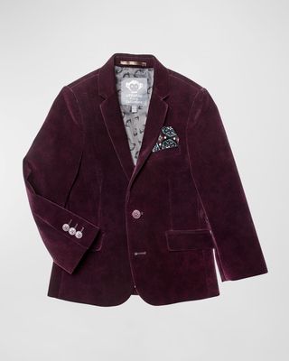 Boy's Velvet Suit Blazer, Size 3-14