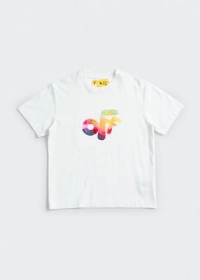 Boy's Watercolor Rounded Logo Arrow T-Shirt, Size 4-12