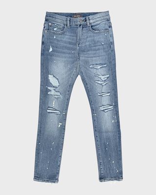 Boy's Zane Distressed Skinny Jeans, Size 2-7