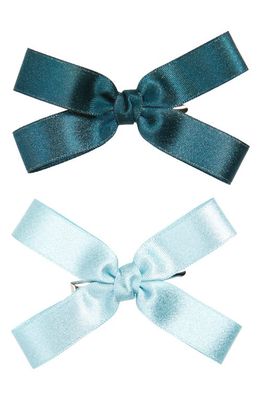 BP. 2-Pack Bow Alligator Hair Clips in Green- Blue