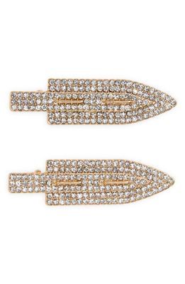 BP. 2-Pack Crystal Hair Clips in Gold- Clear