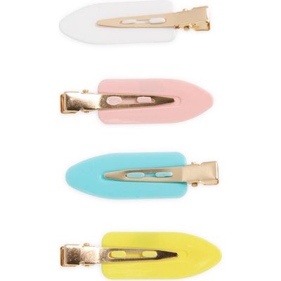 BP. 4-Pack Creaseless Hair Clips in Pink- Blue Multi- Gold