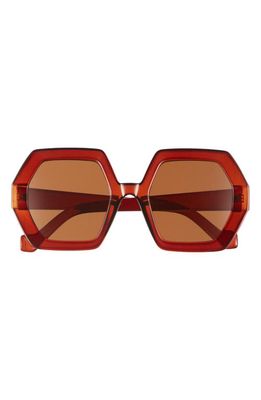 BP. 50mm Hexagon Sunglasses in Clear Brown